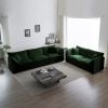 3 Piece Sofa Set Oversized Sofa Comfy Sofa Couch, 2 Pieces of 2 Seater and 1 Piece of 3 Seater Sofa for Living Room, Deep Seat Sofa Green Chenille