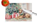 NEW Airedale Terrier Cozy Christmas Glass Cutting Board Decorative Tempered Glass Kitchen Cutting and Serving Board Large Size Chopping Board
