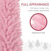 HOMCOM 8' Artificial Pencil Christmas Tree, Slim Xmas Tree with 618 Realistic Branch Tips and Plastic Stand, Pink