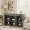 Wood Sofa Table with 6 Storage Cubes Entryway Console Table for Living Room Home Decorative Furniture