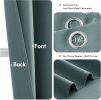 Dusty Blue Blackout Curtains for Bedroom Living Room 63 Inches Long 2 Panels