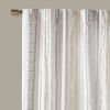 Poly Printed Curtain Panel with Tufted Stripe and Lining White/Brown 50x95"