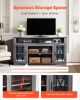 VEVOR TV Stand for 65 in TVs Farmhouse Entertainment Center with Light Strip