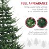 7.5 ft Artificial Christmas Tree, Pine Hinged Xmas Tree with 1218 Realistic Branches, Steel Base, Auto Open, Green