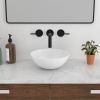 13 Inch Round White Ceramic Vessel Counter Bathroom Sink without Faucet