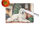 NEW Great Pyrenees Cozy Christmas Glass Cutting Board Decorative Tempered Glass Kitchen Cutting and Serving Board Large Size Chopping Board