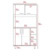 95 Pantry Kit, Four Legs, Double Door Cabinet, Three Shelves -White