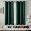 Hunter Green Blackout Curtains for Bedroom Living Room 63 Inches Long 2 Panels