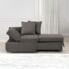 Contemporary Style 1pc Convertible Chair Gray Fabric Functional Storage Seat w Pillows Living Room