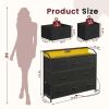 8-Drawer Fabric Dresser with Power Outlets & LED Light, Multifunctional TV Stand Storage Cabinet for Bedroom, Living Room, Office & Hallway, Black