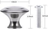 30 Pack Kitchen Cabinet Knobs - Round Silver Drawer, Dresser & Cabinet Pull Handles, Durable Hardware for Kitchen, Bathroom, Furniture (1.06 Inch)