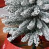 HOMCOM 6ft Artificial Pencil Christmas Tree with 329 Snow Flocked Tips, Metal Base, Realistic Xmas Tree