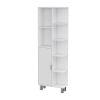 White 9-Shelf Linen Cabinet
