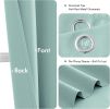 Aqua Blackout Curtains for Bedroom Living Room 63 Inches Long 2 Panels