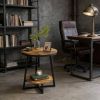 Modern Side Table,Rustic End Table,Round Coffee Table