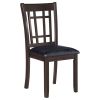 Espresso and Black Lattice Back Side Chairs (Set of 2)