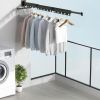 SOGA 2-Pack 127.5cm Wall-Mounted Clothing Dry Racks â€“ Foldable Hangers