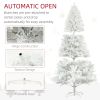 HOMCOM 9ft Tall Artificial Christmas Tree, Unlit Xmas Tree with 2132 Branch Tips, Auto Open, Steel Base, Holiday DÃ©cor for Home Office, White