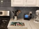 NEW Alaskan Malamute Cozy Christmas Glass Cutting Board Decorative Tempered Glass Kitchen Cutting and Serving Board Large Size Chopping Board
