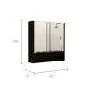 Jaspe Mirror Cabinet; Three Internal Shelves; One Open Shelf; Double Door Cabinet -Black