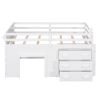Twin Size Loft Bed with Cabinet and Shelf - White (OLD SKU:LP000501AAK)