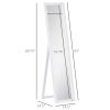 Full-Size White Mirror, Floor Standing or Wall-Mounted, Rectangle, for Bedroom, Living Room