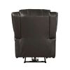Modern Living Room Furniture 1pc Power Reclining Chair Brown Faux Leather Upholstery Plush Seating Solid Wood Frame