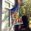 Chow Chow Christmas Reindeer House Flag Large Porch Sleeve Pole Decorative Outside Yard Banner Artwork Wall Hanging, Polyester, House Size, Multicolor