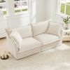 Modern Slipcovered 2-Seat Sofa Couches for Living Room, 2 Seater Sofa, Plain Chenille Deep Seat Sofa with Upholstered Cushion&Detachable Cover