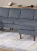 3pc Sectional Set RAF/LAF Chaise Armless Loveseat Dark Gray Corduroy Couch Relax Modern Comfort Living Room