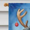 Puli Christmas Reindeer House Flag Large Porch Sleeve Pole Decorative Outside Yard Banner Artwork Wall Hanging, Polyester, House Size, Multicolor
