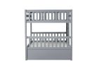 Full Over Full Rubber Wood Bunk Bed with Trundle, Ladder and Guardrails, Convertible to 2 Full Size Beds, with Twin Size Trundle