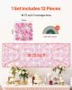 3D Flower Wall Panel 12 PCS 15x15 in Artificial Floral Mat for Wedding Privacy