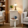2-Tier round Side Table with Storage Shelf Small Space Saving End Table for Living Room Bedroom Modern Minimalist Design