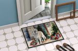 Great Pyrenees Cozy Christmas Doormat Front Door Mat Indoor Outdoor Rugs for Entryway, Non Slip Washable Low Pile, 24H X 36W