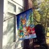 Basenji Christmas Reindeer House Flag Large Porch Sleeve Pole Decorative Outside Yard Banner Artwork Wall Hanging, Polyester, House Size, Multicolor