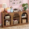 Farmhouse Long Entrance Table with 3-Step Storage Country Style Hallway Console for Entryway Organization