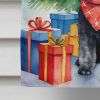Black Toy Poodle Christmas Reindeer House Flag Large Porch Sleeve Pole Decorative Outside Yard Banner Artwork Wall Hanging, Polyester, House Size, Mul