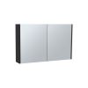 Medicine Cabinet 19.70" H, with 2 Doors, 3 Shelves, 2 Mirrors, Black