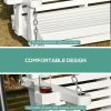 Outsunny Patio Swing Retreat: 46" 2-Person White Bench with Cup Holders, 440lb Capacity