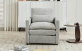 31.9" Cozy Upholstered Armchair Oversized Comfy Cloud Sofa Double Cushion Single Sofa Plush Cushion Armchair for Living Room, Light Grey