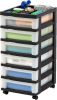 Plastic Drawer Storage Organizer Rolling Cart, with Wheels Casters, 6-Drawers, for Classroom Art Craft Supplies Bathroom Dorm Bedroom Laundry Room