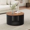 ACACIA SOLID WOOD COFFEE TABLE,NATURAL & BLACK COLOR