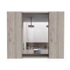 DEPOT E-SHOP Garnet Medicine Double Door Cabinet, One External Shelf, Light Gray