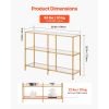 3-Tier Glass Console Table, Modern Rectangle Sofa Side Table with Tempered Glass Top and Iron Legs