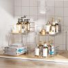 2 Tier Bathroom Storage Organizer, 2 Pack Clear Under Sink Organizers Vanity Counter Container, Cabinet Drawers Bins