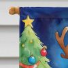 Pekingese Christmas Reindeer House Flag Large Porch Sleeve Pole Decorative Outside Yard Banner Artwork Wall Hanging, Polyester, House Size, Multicolor