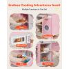 Play Kitchen for Kids, Wooden, Kids Kitchen Playset with Real Lights & Sounds, Food & Cookware Accessories, Pretend Play Toy Set, Range Hood