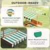 Outsunny Covered Wooden Sandbox with Adjustable Canopy, Convertible Bench Seat, and Backrests, Bottom Liner, Natural Green