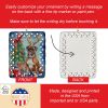 Boxer Christmas Reindeer Porcelain Ornament Christmas Tree Hanging Decorations for Home Christmas Holiday, Rectangle, Gift, Multicolor